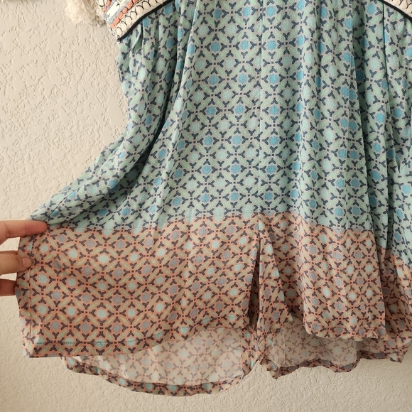 Anthropologie Conditions Apply Priscilla Geometric Embroidered Romper Boho M - Picture 6 of 12